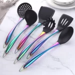 1-7PCS Silicone Head Kitchenware Stainless Steel Handle Soup Ladle Colander Cooking Set Turner Serving Spoon Kitchen Tool - Image 15
