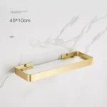 30-50CM Brushed Gold Glass Shelf  Aluminum Bathroom Storage Holder Bath Shower Shelf  Bathroom Shelf Mirror Wall Tray Towel Bar - Image 9