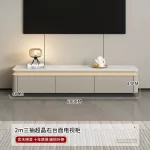 Light luxury solid wood paint TV cabinet 120cm 130cm 140cm coffee table 200cm 260cm 300cm 360cm tv stand living room furniture - Image 15