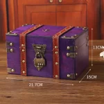 Practical Home Office Storage Box Storage Box Password Storage Box Retro Wooden Storage Box Versatile Functionality - Image 12