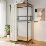 Modern Wardrobes Organizer Closet Storage Bedroom Coat Rack Floor Corner Household Metal Hanger Hat Rack Shelf Home Furniture - Image 15