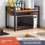 Kitchen Storage Rack Countertop Spice Oven Microwave Shelf Desktop Organizer Accessories European Style 3 Layers No Drilling - Image 27