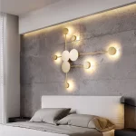 Modern Geometric LED Wall Sconce Black Metal Abstract Molecular Wall Lamp Living Room Bedroom Art Decor - Image 2