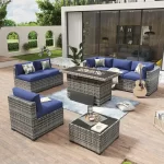 Aoxun 6/7/8/11 Piece Patio Furniture Set Wicker Rattan Outdoor Sectional Sofa Set with Coffee Table - Image 20