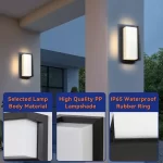 LED Wall Sconces Modern Indoor Outdoor Lamp, Waterproof Wall Mount Lights Living Room Hallway Bedroom Decor Indoor Wall Lighting - Image 3