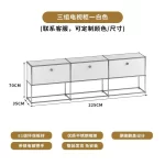 Vintage Module Sideboard Living Room Storage Cabinet Wood Bedroom Stainless Steel Metal Frame Storage Customizable TV Cabinet - Image 9