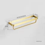 30-50CM Brushed Gold Glass Shelf  Aluminum Bathroom Storage Holder Bath Shower Shelf  Bathroom Shelf Mirror Wall Tray Towel Bar - Image 4