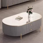 Modern Decorative Coffee Tables Luxury Decor Metal Minimalist Coffee Tables Unique Oval Stolik Kawowy Living Room Furniture - Image 3