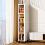 Swivel Wheel Mobile Kitchen Storage Rack, Waterproof & Dustproof Space-Saving Cabinet Shelf for Spices, Books, Toys & Snacks - Image 2