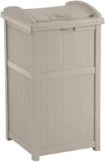 Suncast 30 Gallon Outdoor Trash Hideaway Resin Refuse Container Lid Cyberspace Concealed Waste Storage Patio Backyard Garden - Image 9