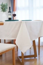 Nordic White Tablecloth Cotton Linen Map Rectangle Round Table Cloth Soft Cover Lace Tassel Outdoor Picnic Blanket for Banquet - Image 7