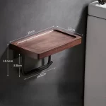 Black Walnut Toilet Paper Holder Wood PaperTowel Rack Bathroom Storage Rack Roll Tissue Holders Wooden Wall Hanging Paper Shelf - Image 10
