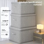 Clothes Storage Box Household Large-capacity Wardrobe Snacks Toys Layered Finishing Artifact Folding Storage Box Basket with Lid - Image 3