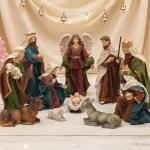 Realistic 11 Piece 18.5cm Figurine Set For Christmas Religious Nativity Scene Home Church Table Decor For Family Holiday Gift