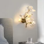 Luxury Gold Ginkgo Leaf Wall Sconce Modern LED Wall Lamp Creative Flower Wall Light Fixture for Bedroom Living Room Home Decor - Image 4