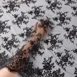 High-end French-style positioning lace wedding dress, formal dress fabric, tablecloth, curtain accessories, 1.5 meters wide