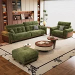 Big Minimalist Sectional Sofa Luxury Designer Green Japanese Sectional Sofa Modern Apartments Woonkamerbanken Home Furniture - Image 3