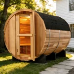 Factory Customized Outdoor Panoramic Sauna Room Round Steam Room Anti Corrosion Anti Cracking Durable Heating Home Spa Sauna - Image 12