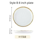 1pcs White Ceramic Plate Phnom Penh Tableware Salad Soup Bowl Food Dinner Dishes Wedding Decoration Dinnerware Household Kitchen - Image 9