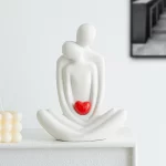 Yoga couple ceramic ornament Couple Figurines Ceramic Statue Hugging Lovers Tabletop Ornament White porcelain Decoration Crafts - Image 3