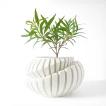 Eco-Friendly 3D Printed Flower Pot Irregular Geometric plant pot with Textured Lines for Tabletop Decor & Sustainable Gift - Image 10