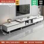 Modern LED TV Stand for Televisions Up Coffee Table Glass Shelves and Drawer Gaming Entertainment Center with Multiple Cabinet - Image 23