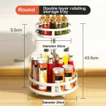 Rotatable Kitchen Storage Rack kitchen Accessories Spice Storage Rack Clean Storage 360 Degrees Rotatable Organizer Turntable - Image 15