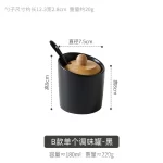 Nordic Ceramic Seasoning Jar with Spoon Kitchen Storage Box Simple Bamboo Lid Salt Jar Oil Bottle, Seasoning Tools Kitchen - Image 9