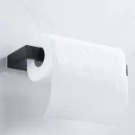 Adhesive Paper Towel Holder Kitchen Organizer Black Stainless Steel Wc Accessories Bathroom Storage Tissue Hanger Towel Shelves - Image 3