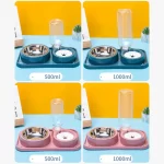 Automatic Pet Cat Feeder Waterer Detachable Dog Cat Stainless Steel Bowl Anti-Leak Water Fountain Slanted Raised Cat Food Bowls - Image 3
