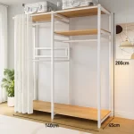 Modern Wardrobes Organizer Closet Storage Bedroom Coat Rack Floor Corner Household Metal Hanger Hat Rack Shelf Home Furniture - Image 14
