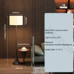 Vintage Fabric Floor Lamp Living Room Sofa Side Standing Lamp Antique Home Shelf Lamp LED Light Bedroom Bedside Lamp With Table - Image 10