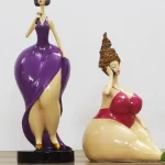 Nordic Plump Beauty Female Figurines Sculpture Ornaments Home Living Room Desk Fat Girl Statue Resin Decoration Accessories