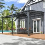 10x14 FT Lean to Gazebo, Pergolas and Gazebos Clearance, Awnings for Patio Covers for Shade and Rain Outdoor Gazebo for Patios - Image 7