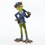 Cute Frog Playing Tennis Police Animal Model Statues 16cm Collectible Figurine Art Ornament Home Living Room Tabletop Decor Item - Image 6
