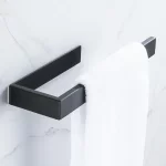 Adhesive Paper Towel Holder Kitchen Organizer Black Stainless Steel Wc Accessories Bathroom Storage Tissue Hanger Towel Shelves