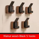 Walnut Coat Wall Hook Wall Hanging Coat Rack for Bathroom Kitchen Bedroom Hallway Wall Hooks Coat Clothes Holder - Image 8