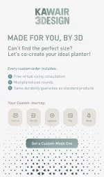 Modern Minimalist 3D Printed Plant Pot – Biodegradable Flower Planter for Home Decor, Eco-Friendly Sustainable Gift (Yuso) - Image 6