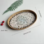 Rattan Basket HandWoven Fruit Storage Breakfast Severing Tray Drinks Snack Coffee Platters Bread Plate Home Tableware Organizer - Image 18