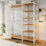 Modern Wardrobes Organizer Closet Storage Bedroom Coat Rack Floor Corner Household Metal Hanger Hat Rack Shelf Home Furniture - Image 9