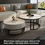 Round Unique Coffee Tables Waterproof Modern Simple Metal Coffee Tables Aesthetic Organizer Muebles De La Sala Home Decoration - Image 44