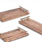Kitchen Tray for Serving Food Trays for Desserts Dessert Tray With Handles Wooden Serve Storage Coffee Fruit Snack Drink Sweets - Image 5