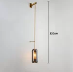 Modern wall sconce light fixture glass bedside hotel bathroom background lamp corridor luminaire home decoration lighting gold - Image 13