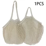 Reusable Mesh Grocery Bags, Long Handle Produce Bags, Fruit & Veggie Storage, Woven Mesh Pocket Hollowed Out Kitchen Storage - Image 8