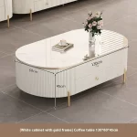 Modern Decorative Coffee Tables Luxury Decor Metal Minimalist Coffee Tables Unique Oval Stolik Kawowy Living Room Furniture - Image 17