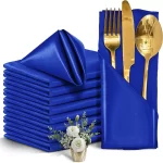 50pcs 30x30cm Rose Gold Small Satin Table Napkins Placemats Silk Dinner Cloth Napkins For Party Hotel Wedding Table Decoration - Image 6