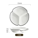 One Person Vegetable Plate Home Ceramic Cartoon Children's Divided Plate Three Panel Breakfast Plate with Separate Dishes - Image 6