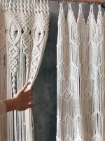 Hand Woven Macrame Curtain Tapestry Cotton Rope Macrema Door Windown  Tapestry Curtain Bedside Wall Hanging Tapetry Boho Decor - Image 3
