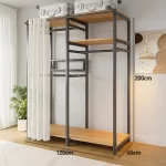 Modern Wardrobes Organizer Closet Storage Bedroom Coat Rack Floor Corner Household Metal Hanger Hat Rack Shelf Home Furniture - Image 6