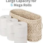 Stylish Wicker Woven Toilet Paper Storage Large Capacity Household Bathroom Storage Basket With Handles Sundries Storage Basket - Image 3